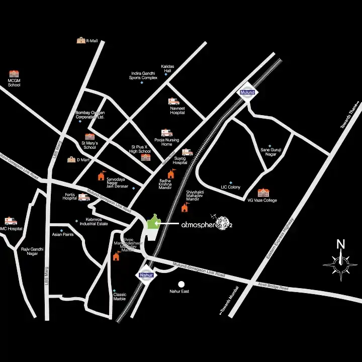 Wadhwa Solis location map, Mulund West